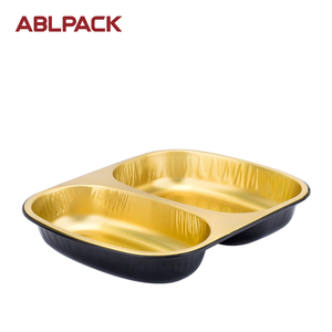 Abl gói 850ml/28.3oz dùng một lần 2-compartmentfood Khay nhôm lá mỏng khay dùng một lần lò vi sóng hộp đựng thức ăn - Product Image 6