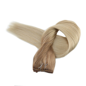 Flip en humano grueso del pelo humano de la extensión del pelo del Color del Ombre 6 613 rubio de la trama Doble - Product Image 4