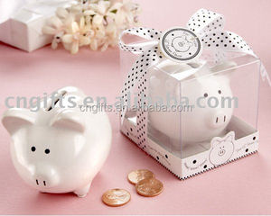 Ywbeyond-hucha de cerdito de cerámica, ahorro de dinero, caja de monedas para regalos de bautizo y recuerdos de Baby Shower