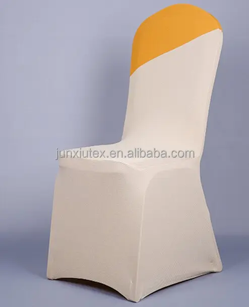 Support samples spandex chair cover with gold cap for wedding banquet party lycra chair seat cover wholesale chair cloth