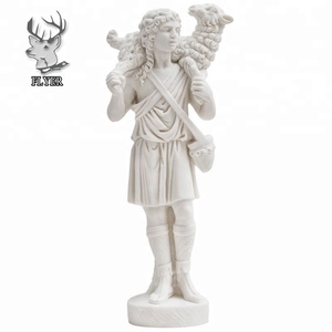 Statue en marbre blanc grandeur nature du célèbre athlète nu Discobolus - Product Image 3