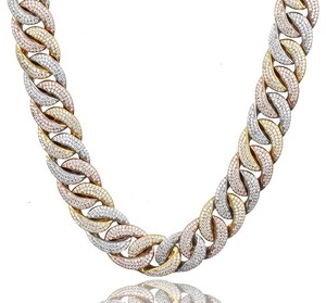 <span class=keywords><strong>Mlle</strong></span> bijoux 14 <span class=keywords><strong>k</strong></span> chaîne en or conception glacé chaîne de lien cubain or conceptions - Product Image 1