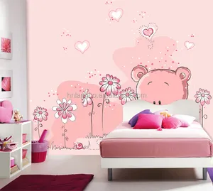 パーソナライズされた壁紙女の子の部屋の壁紙工場ピンクの壁紙3D漫画プリンセスルーム壁画