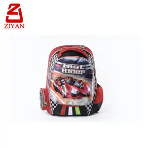 2024 New EVA Racing Cartoon Folded School Backpack 16-Inch Boys Kids Satchel Polyester Lining Orthopedic Child School Bags