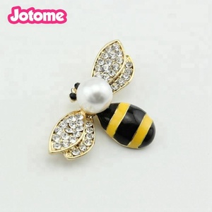 Bumblebee accesorios joyería rhinestone amarillo <span class=keywords><strong>reina</strong></span> perla honey bee broche - Product Image 3