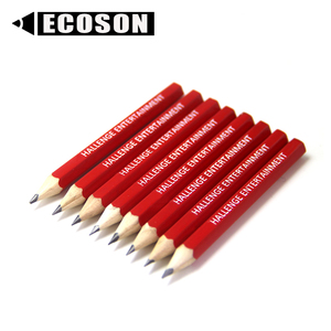 ดินสอไม้สีแดงหกเหลี่ยมขนาดเล็ก 8.9 ซม. แบบสั้น <span class=keywords><strong>2hb</strong></span> สำหรับโปรโมชั่น พิมพ์โลโก้สีขาว ราคาถูก จำนวนมาก รับพิมพ์ลายตามสั่ง ดินสอกอล์ฟ - Product Image 3