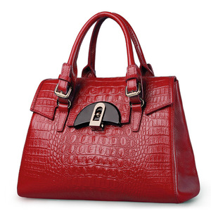 2017 la Más Nueva manera de la mujer del cuero genuino bolso de mano para mujer del bolso de piel de cocodrilo grano bolsas - Product Image 4