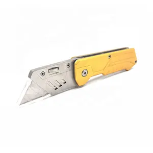 Novo produto amarelo handle utility lâmina dobrável faca de corte de papel