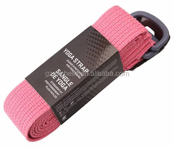 MIC5065 72'' Cotton Pilates Stretch Yoga Strap with paper card package