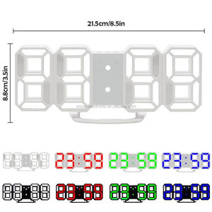 Đồng Hồ Treo Tường <span class=keywords><strong>3D</strong></span> LED Thông Minh, Đồng Hồ Báo Thức Kỹ Thuật Số Hiện Đại Để Trang Trí Nhà Cửa Văn Phòng - Product Image 2