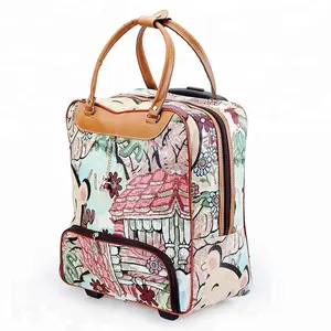 ट्रॉली बैग वाणिज्यिक यात्रा फैशन सामान बैग ले जाने-पु चमड़े 20 इंच 36L-55L पर रोलिंग Duffle बैग निविड़ अंधकार