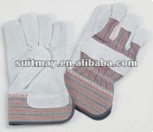 ถุงมือหนังสำหรับงานทั่วไป พร้อมแถบลายที่ข้อมือ ป้องกันการลื่นที่ปลายนิ้ว ถุงมือเพื่อความปลอดภัย - Product Image 2
