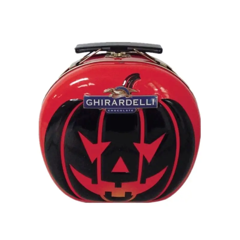 Custom candy chocolate tin box halloween for party decorations lunch tin box with handle candy metal box