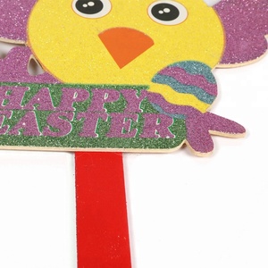 Hot Sale 3D glitter paper festival Easter chick decoration yard stake for <span class=keywords><strong>Happy</strong></span> Easter decoration match - Product Image 2