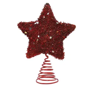 2024 Christmas Tree Topper Wire Star Ornament Decorative Supplies for Festive Decorations