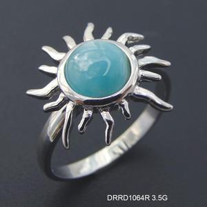 Anello Naturale <span class=keywords><strong>in</strong></span> Larimar Dominicano con Sole, <span class=keywords><strong>in</strong></span> <span class=keywords><strong>Argento</strong></span> Sterling S925, <span class=keywords><strong>Gioielli</strong></span> <span class=keywords><strong>Artigianali</strong></span> di Lusso da Donna, Vendita all'Ingrosso - Product Image 3