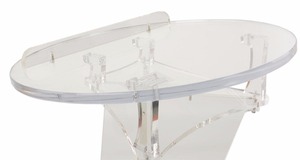 Adjustable 20.5-Inch <strong>Round</strong> Reading Surface Pulpit X Shaped Clear Acrylic Lectern Podium <strong>Stand</strong>
