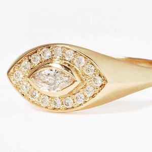 Gemnel accessori donna argento sterling oro vermeil micro pave CZ evil eye <span class=keywords><strong>anello</strong></span> con sigillo - Product Image 6
