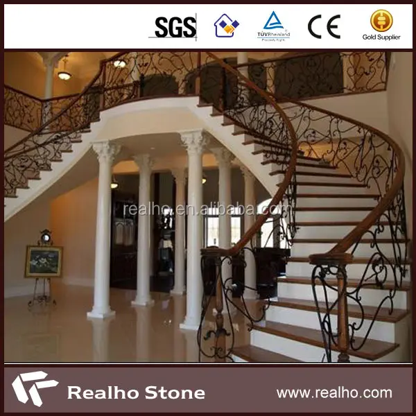 Red/White Stone Stair Passi Risers Granito Marmo Scale Per La Decorazione Domestica
