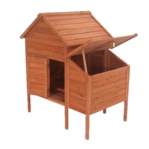 Raised Fir Wood Chicken Coop Rabbit Hutch ducks cage rabbit bed