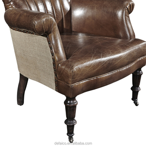 <span class=keywords><strong>Muebles</strong></span> antiguos lugar de ocio biblioteca Cafe shop bar boutique marco de madera de roble sillón de cuero - Product Image 6