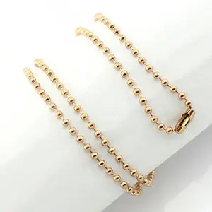 Jewelry supplier wholesale China IP black Dotted chain stainless steel 3mm ball chain necklace