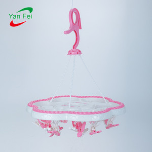 Séchoir à <span class=keywords><strong>linge</strong></span> rotatif en plastique à 18 pinces pliables pour serviettes, chaussettes, sous-vêtements et lingerie - Product Image 2