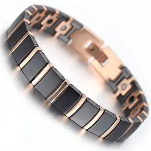 Bracelet magnétique en hématite tungstène pour homme, aimanté en céramique, a-808, effets pour la santé