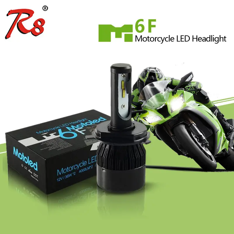 Brightest ledバイクライトM6F H4 H4-3 rtd ledオートバイヘッドライト4000LM 36ワット6500 18k駆動ライトbajaj 150ccパルサー