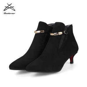 2018 son kadın topuklu bayan yüksek tıknaz topuk kadın kış kar botları - Product Image 6