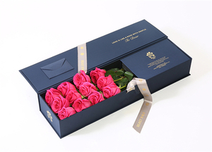Fábrica de logotipo personalizado cuadrado negro de cartón plegable de lujo flor <span class=keywords><strong>caja</strong></span> de regalo de <span class=keywords><strong>caja</strong></span> de embalaje de <span class=keywords><strong>caja</strong></span> de papel con cinta - Product Image 6