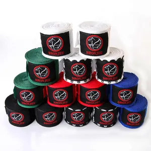 Individuelles logo mma training baumwolle handgelenk elastische boxen hand wraps