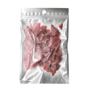 명확한 폴리 실버 백 쇠고기 육포 건조 식품 패키지 알루미늄 호일 가방 3 사이드 파우치 진공 가방