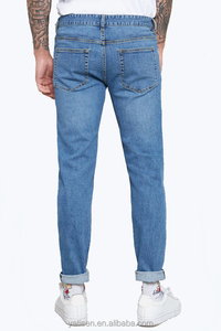 Phong Cách Mới Của Người Đàn Ông Stonewashed Cotton Mỏng Tùy Chỉnh Ripped Denim Jeans Thẳng In Mô Hình Thoáng Khí Và Không Thấm Nước Tính Năng - Product Image 4
