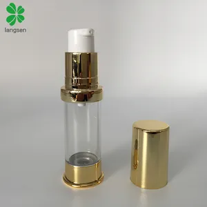सोने के रंग 5 ml खाली refillable वायुहीन वैक्यूम पंप क्रीम लोशन की बोतलें कॉस्मेटिक यात्रा की बोतलें प्रसाधन तरल कंटेनर