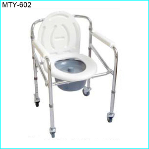 Chaise d'aisance de douche en aluminium avec fauteuil roulant d'aisance pour les patients Toilettes Fournitures de thérapie de réadaptation - Product Image 3