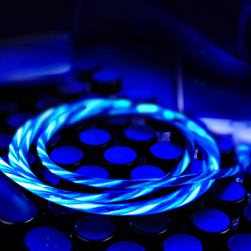 3FT оптовая продажа разноцветные светодиодные RGB свет свечение течет кабель с разъемом Micro Usb Type-C для 8-контактный зарядный кабель для передачи данных для Iphone, Android, Samsung,