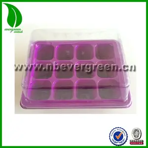 Colorful 12 Cells Plastic Warm Room Seed Germination Tray With Base And Lid