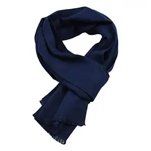 Cashmere Scarf Classic Men's Winter Formal Soft Felted Pure Luxury Navy Blue Pashmina Nepal 100% Cashmere Scarf