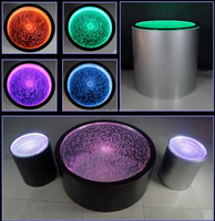 Table de bar ronde moderne à couleurs changeantes table à bulles d'eau table à manger à bulles LED avec lumière LED pour enfants