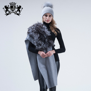 Sciarpa in Cashmere di Alta Qualità, Scialle e Stola in Pelliccia di <span class=keywords><strong>Visone</strong></span> con Bordo in Pelliccia di Volpe - Product Image 5