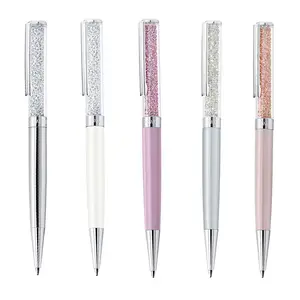 TTX DIY Promotional Advertisement Gift Liquid Flower Metal Crystal Pen