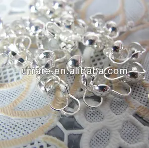 Silver Tone Nickel Free Iron Crimp Clasp Bead for Jewelry DIY Making