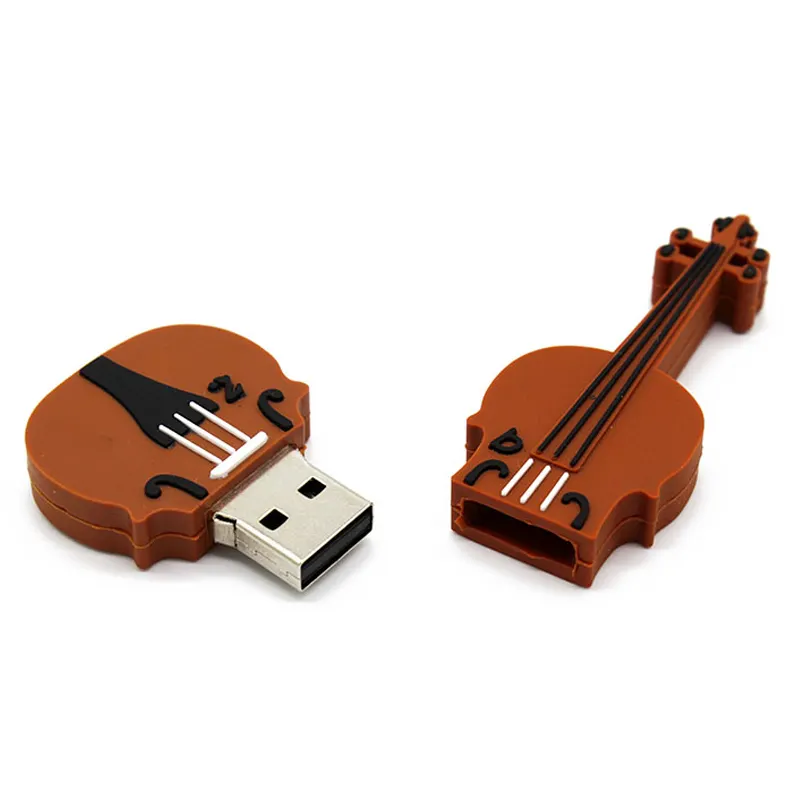 De goma Pvc música Cello en forma de palo de memoria Usb violín forma Usb Flash Drive