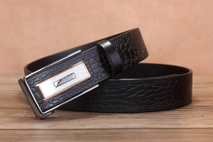 <span class=keywords><strong>Ceinture</strong></span> en <span class=keywords><strong>cuir</strong></span> pour hommes, boucle automatique pour jeunes, pantalons Crocodile - Product Image 4