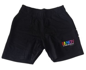 Rainbow Black Gym shorts, short length Stretch waist boxing shorts, custom printing gym shorts for men