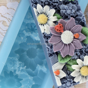 Moldes de Silicona para Jabón en Forma de Barra con Flores Grandes Hechas a Mano D0027 - Product Image 4