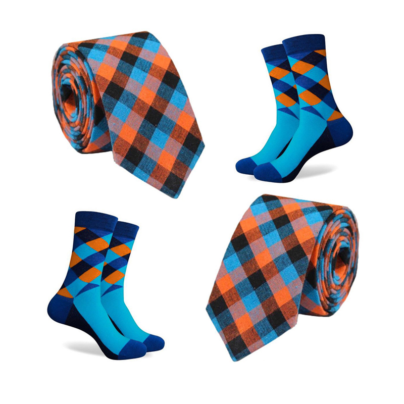 Factory Direct Sell Cotton Necktie Tie And Sock Set For Men