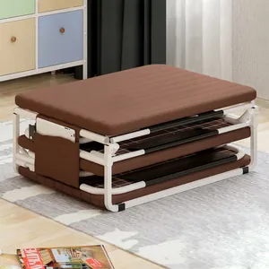 Factory Supply <strong>Adjustable</strong> Metal Frame <strong>Single</strong> Sofa <strong>Bed</strong> Folding Camping <strong>Bed</strong> for Home and Bedroom Use with Side and Cover Bag - Product Image 2