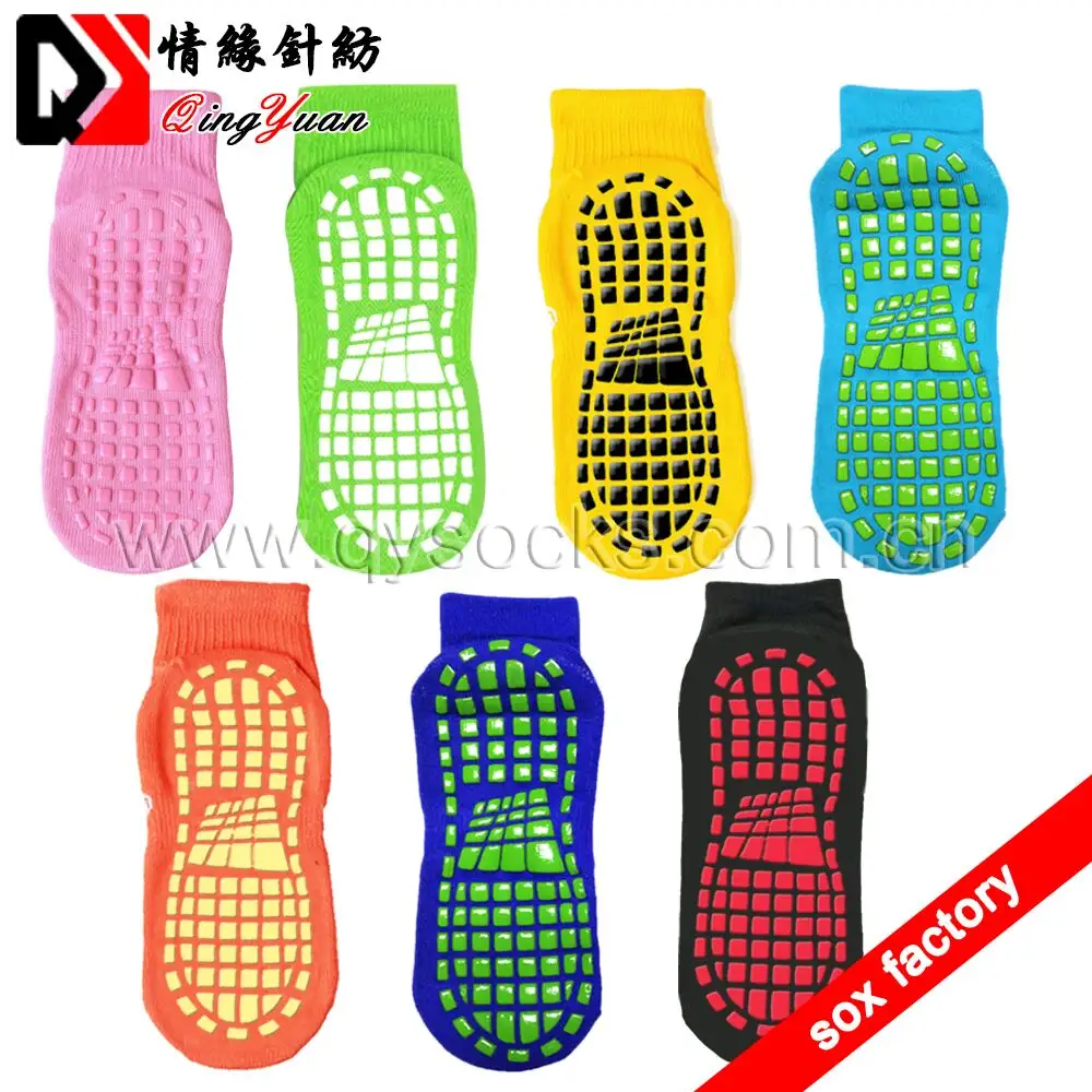 Customized anti slip non slip non skid trampoline grip kids ankle socks